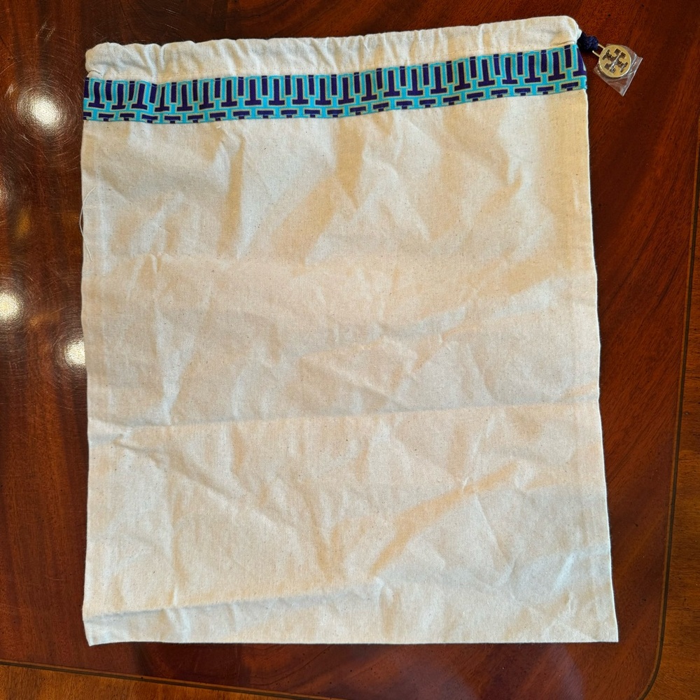 New Tory Burch Linen Drawstring Handbag Dust Bag